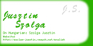 jusztin szolga business card